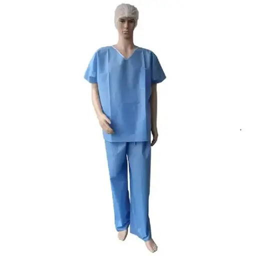 CONJUNTO PIJAMA CIRUJANO (PANTALON+CAMISA) AZUL - DESECHABLE NO ESTERIL